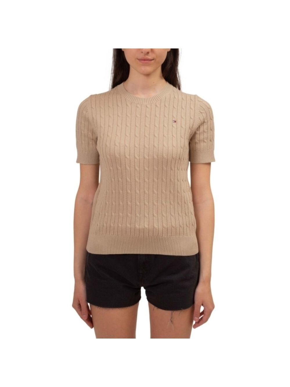 Tommy Hilfiger Tan Cable Knit T-Shirt